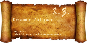 Kremmer Zelinda névjegykártya